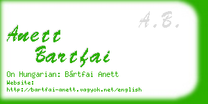 anett bartfai business card